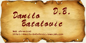 Danilo Batalović vizit kartica